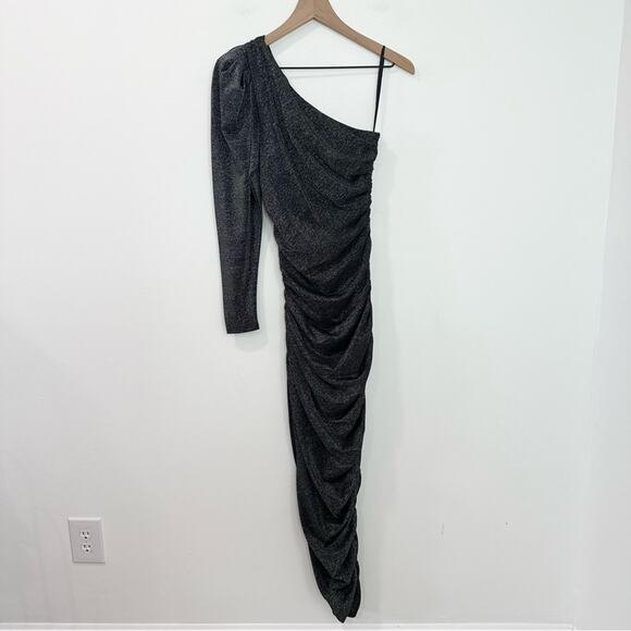 LPA Revolve Roksana Dress in Black Metallic Shimmer size Small - Picture 4 of 10